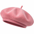 Boina de talla única rosa de pana con estilo casual