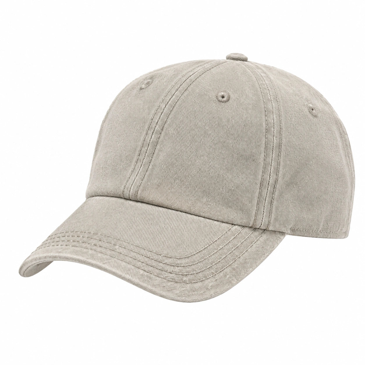 Gorra de béisbol talla única de algodón beige con visera curva