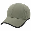 Gorra de béisbol talla única verde caqui de tejido liso con visera curvada perforada