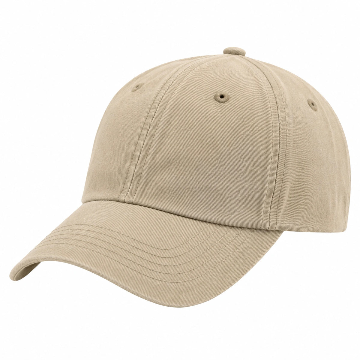 Gorra de béisbol talla única de tejido beige - visera curva ajustable