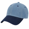 Gorra de béisbol talla única de tejido azul claro y azul marino para uso diario estilo casual