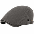 Gorra plana talla única de tejido gris ajustable estilo clásico