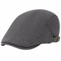 Gorra plana talla única de tejido gris oscuro ajustable estilo clásico