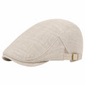 Gorra plana talla única de tejido beige ajustable para uso diario