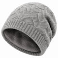 Gorro de punto gris talla única para invierno con forro suave