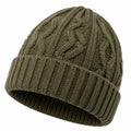 Gorro de punto talla única verde oliva con canalé para uso diario