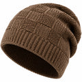 Gorro de punto talla única marrón con canalé estilo casual
