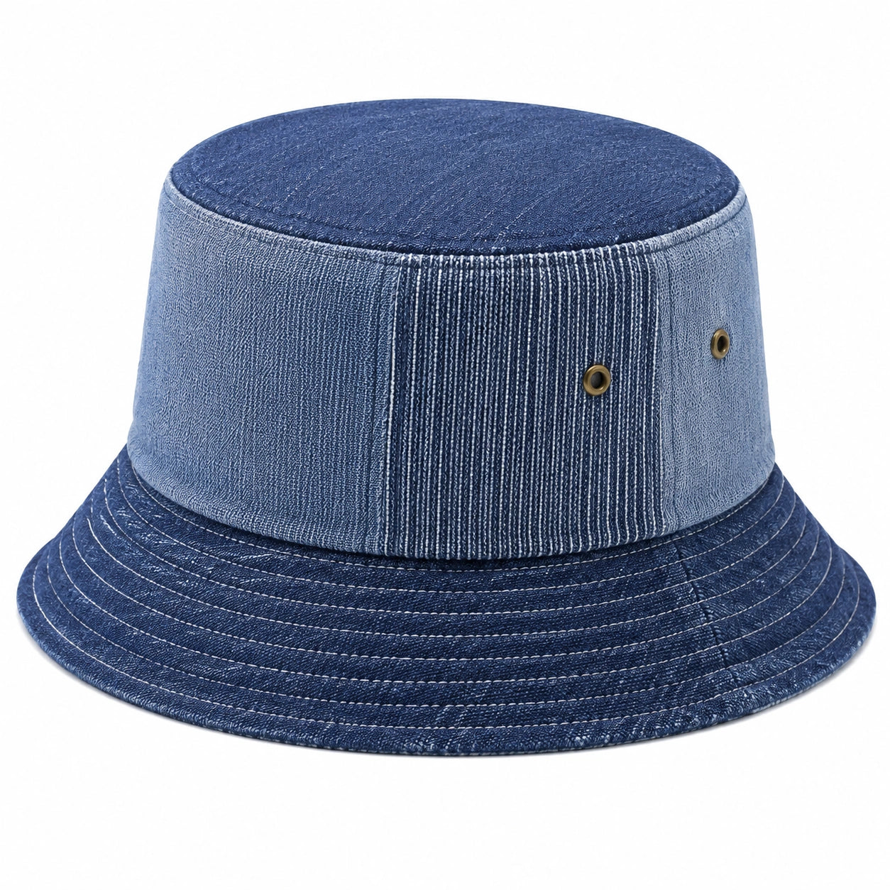 Sombrero tipo pescador talla única de tejido denim azul con ala ancha