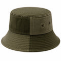 Sombrero bucket talla única de tejido de sarga verde oliva - ala ancha para uso diario