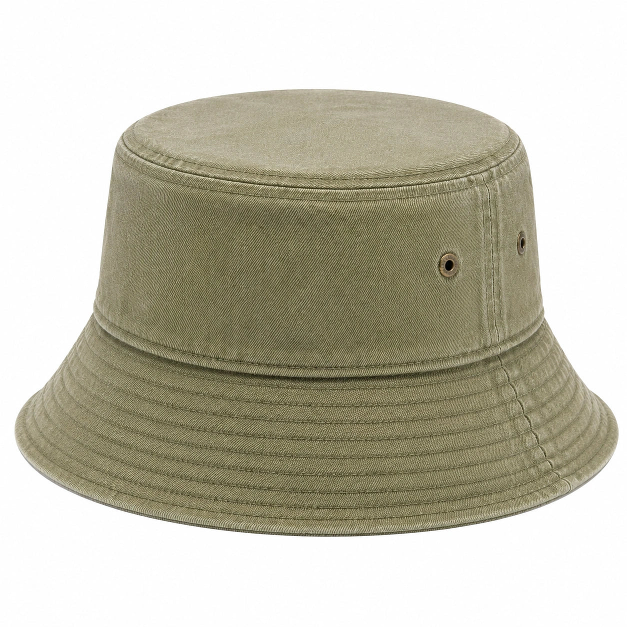 Sombrero de pescador talla única de tejido verde caqui con ala ancha estilo casual