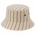 Sombrero cubo talla única de tejido beige con rayas negras - estilo casual