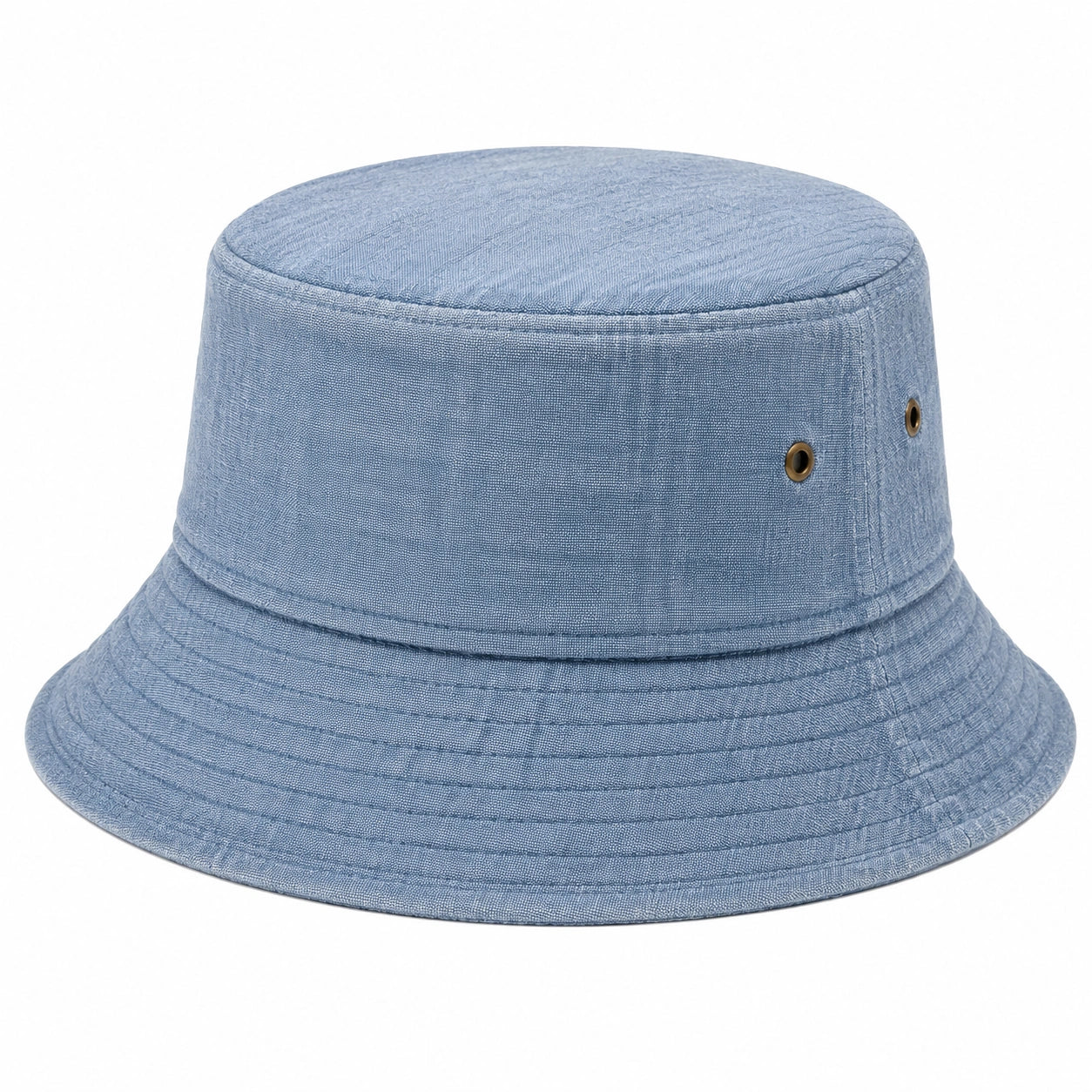 Sombrero de pescador talla única de algodón azul con ojales - estilo casual