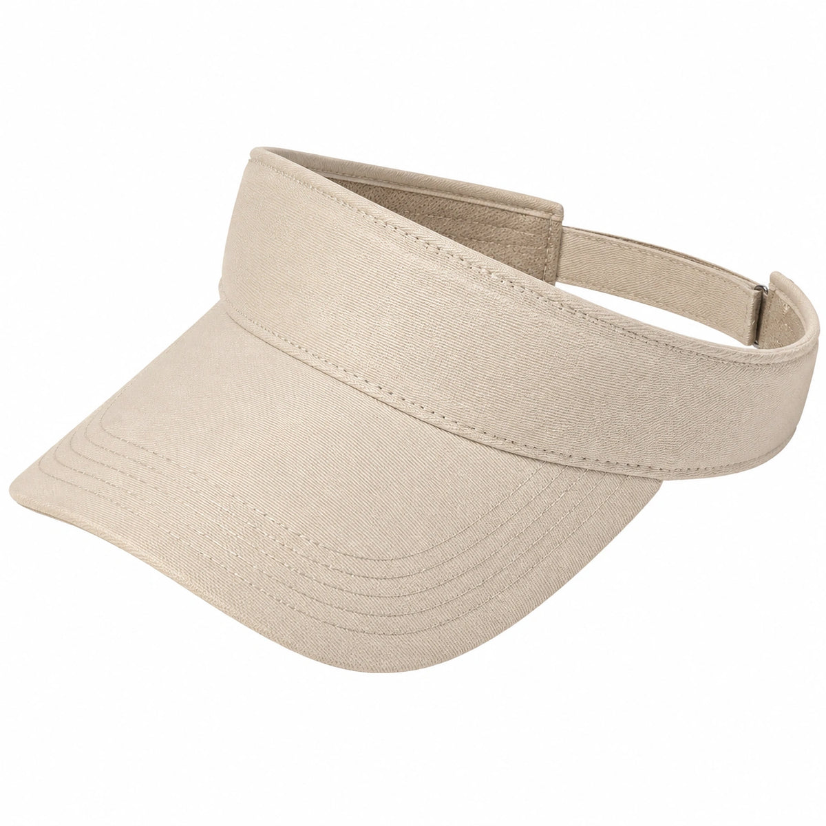 Visera de talla única en tejido beige ajustable para uso diario