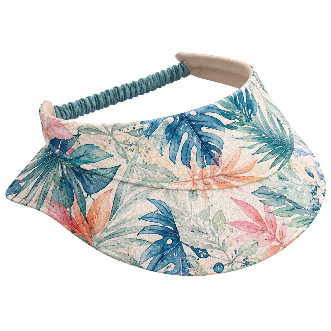 Visera unisex talla única de tejido estampado multicolor para exterior estilo tropical