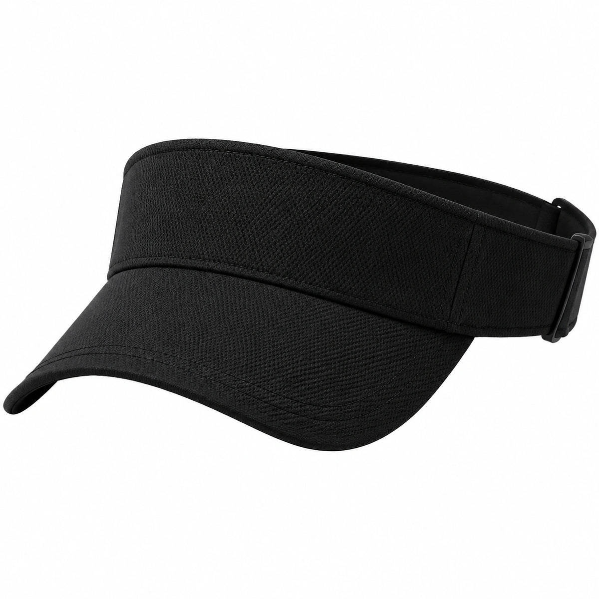 Visera deportiva talla única de poliéster negro con cierre ajustable para exterior