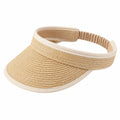 Visera de fibra trenzada beige talla única - ajustable para uso diario
