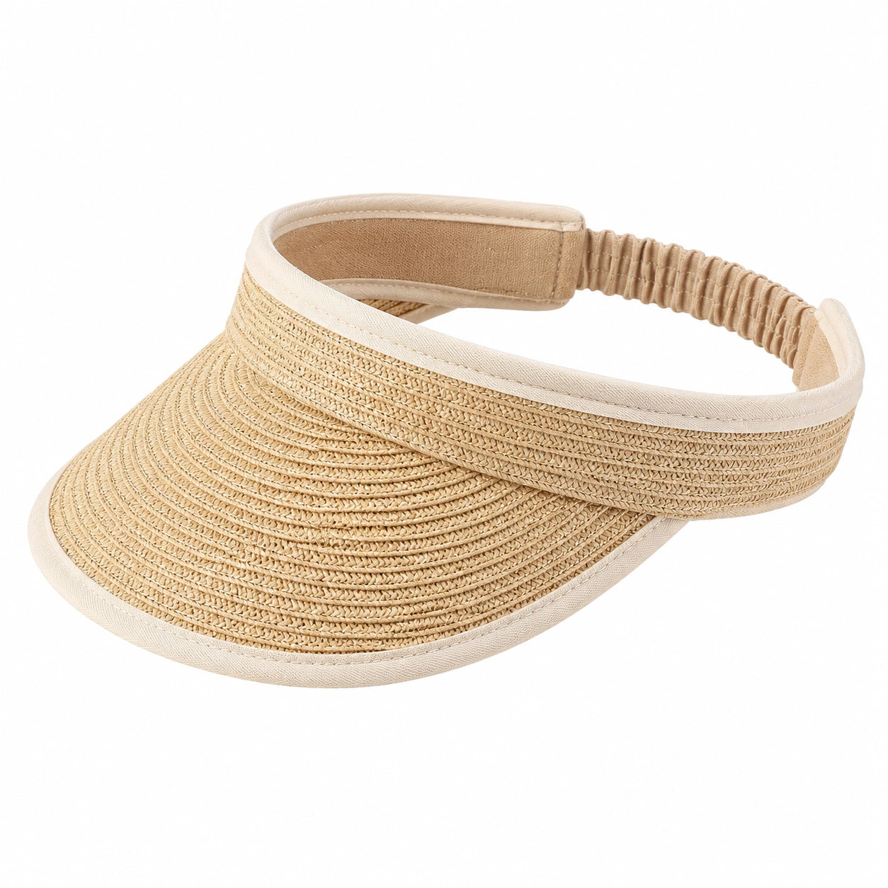 Visera de fibra trenzada beige talla única - ajustable para uso diario